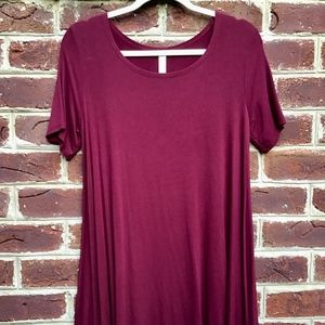 Alexander + David Burgundy Swing Dress